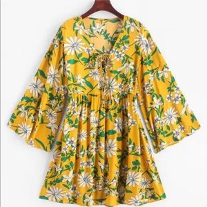Zaful Yellow Flowy Dress/Cover-Up
